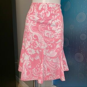 Chaps Pink & White Flower Skirt
